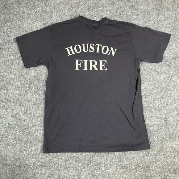 5.11 Tactical T-Shirt Mens L Black Houston Firefighter Short Sleeve Pocket - Picture 2 of 9